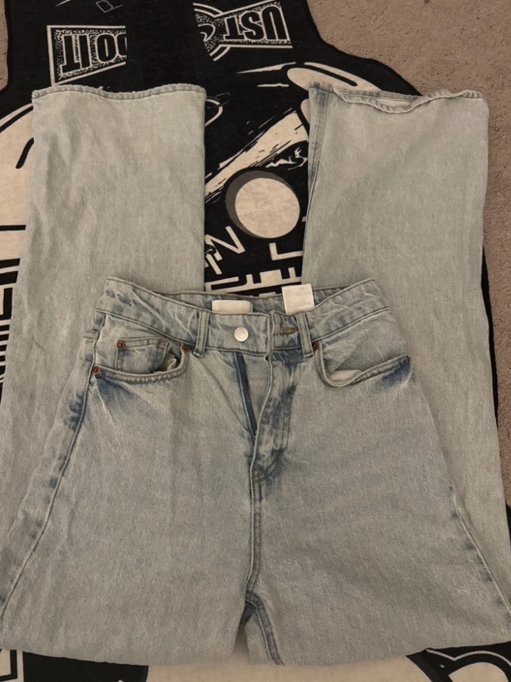 Light Blue High Wasted Wide Leg Jeans